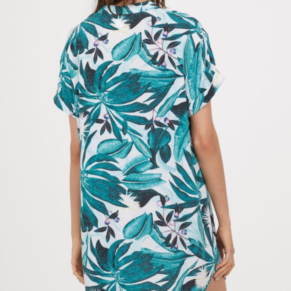 H&M X Anna Glover tropical print dress size 10